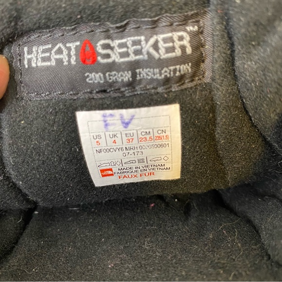 The North Face Boots Waterproof Lined Black & White Youth Size 5 - Picture 10 of 14